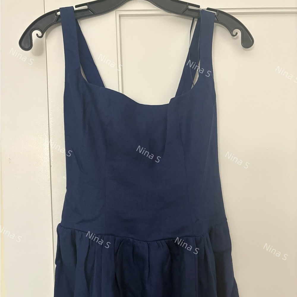 Reformation Janu Linen Dress in Danube NWOT - Picture 4 of 8